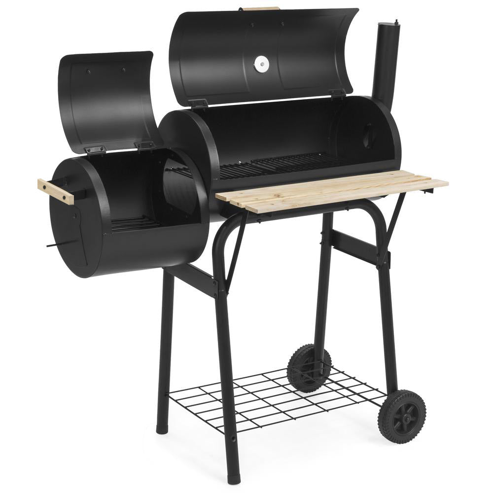 2in1 charcoal BBQ grill and smoker