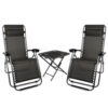 2 zero gravity garden chairs with table