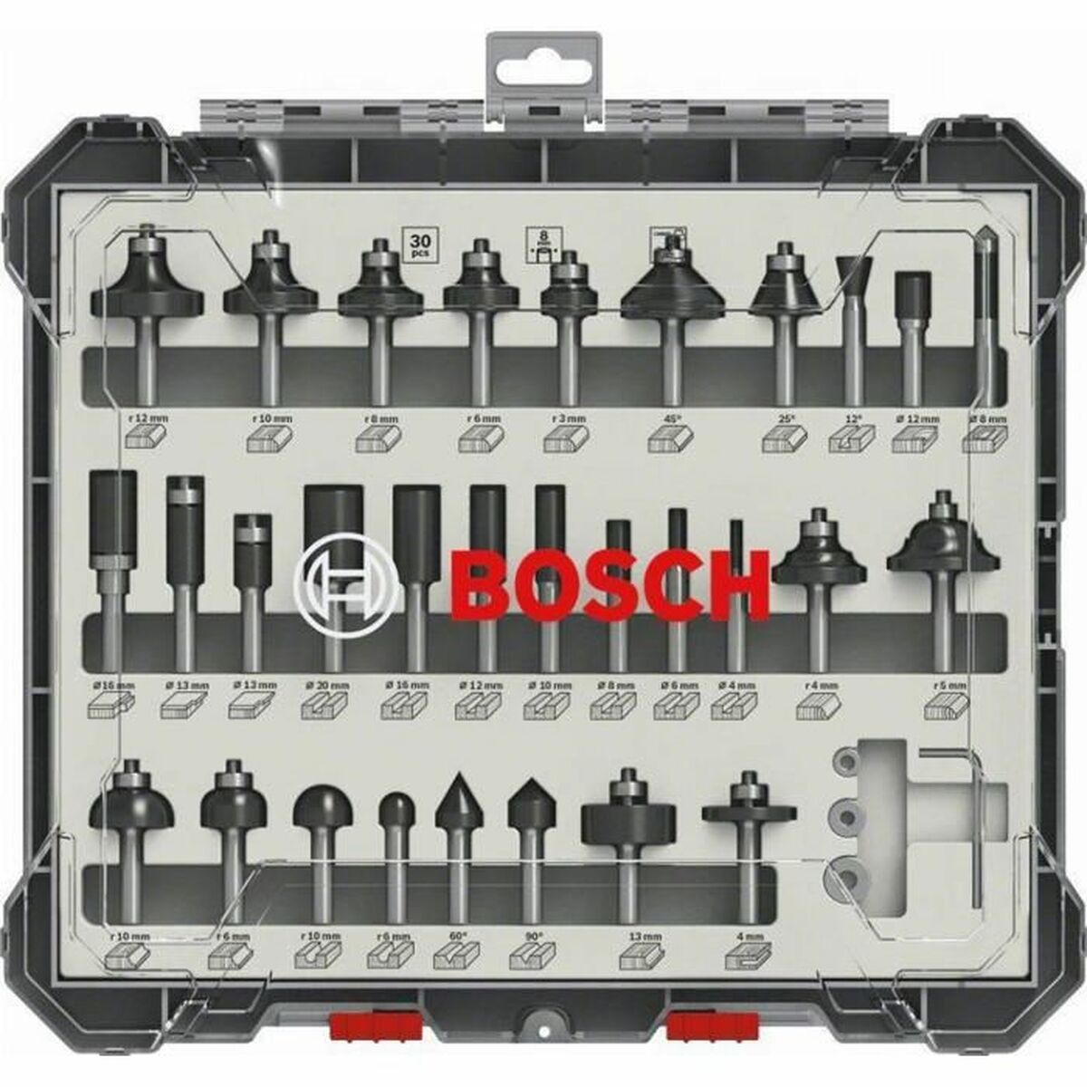 Multipurpose router bit set BOSCH 2607017475 30 Pieces