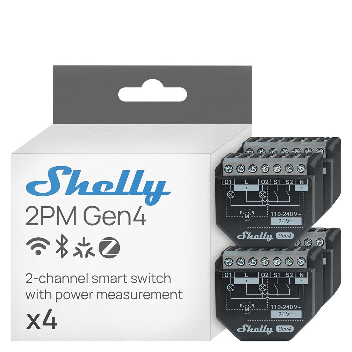 Smart Plug Shelly SHELLY 2PM GEN4 X4 Wi-Fi 230 V 10 A (4 Units)