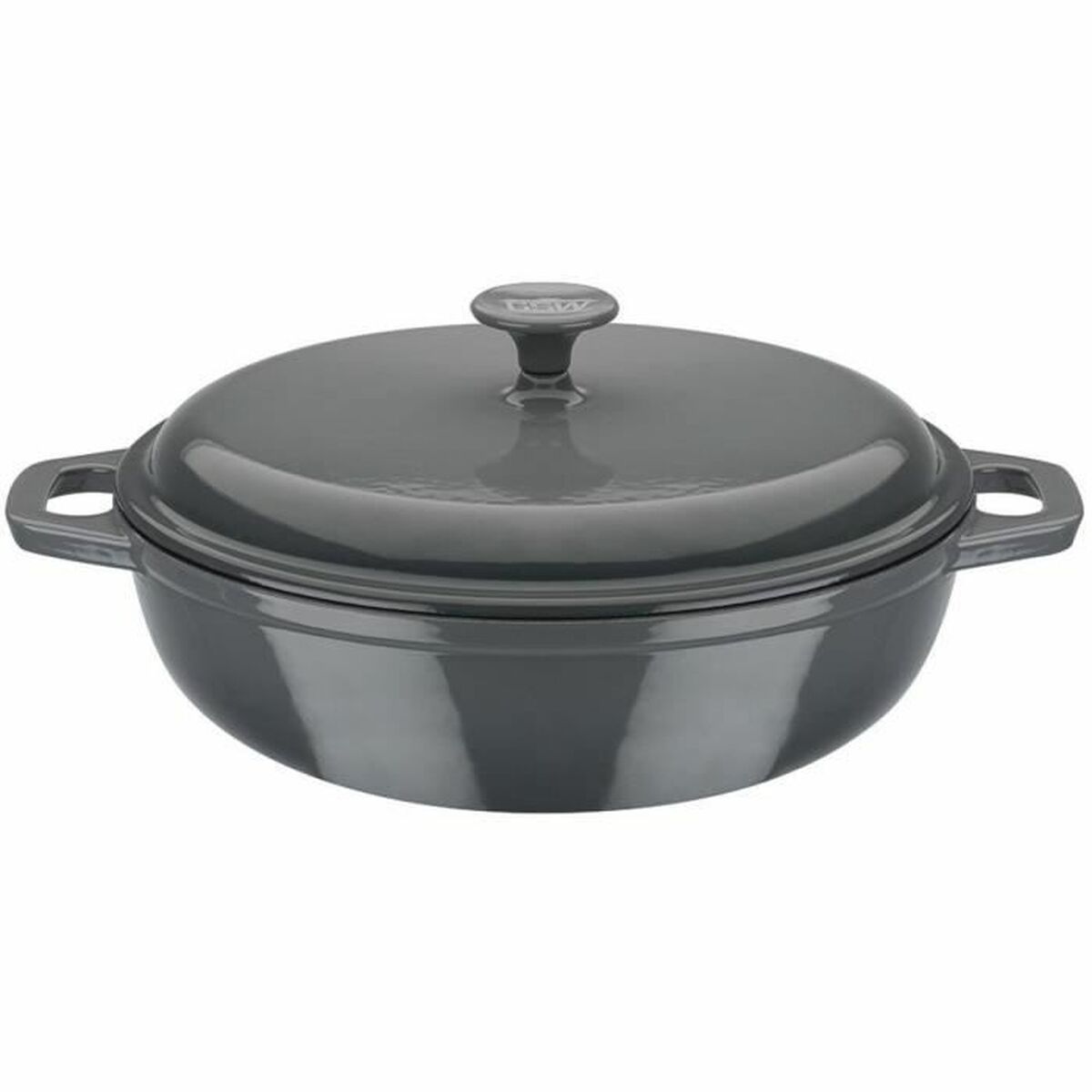 Casserole with lid GSW Grey 36 x 14 x 36 cm Cast Iron Ø 30 cm