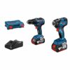 Drill and accessories set BOSCH GDR 18V-200 + GSR 18V-55 + GBA 18V 2x4.0Ah + GAL 18V-40 18 V