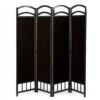 4-panel room divider screen-dark brown