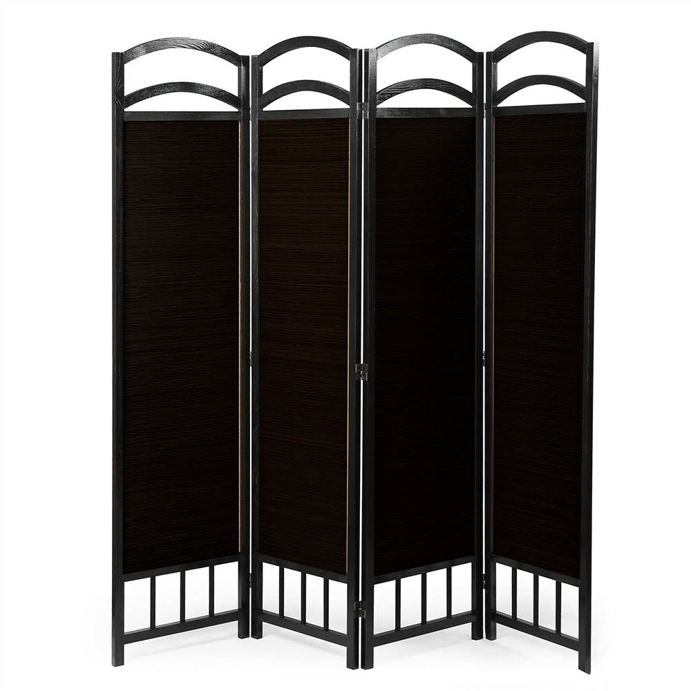 4-panel room divider screen-dark brown