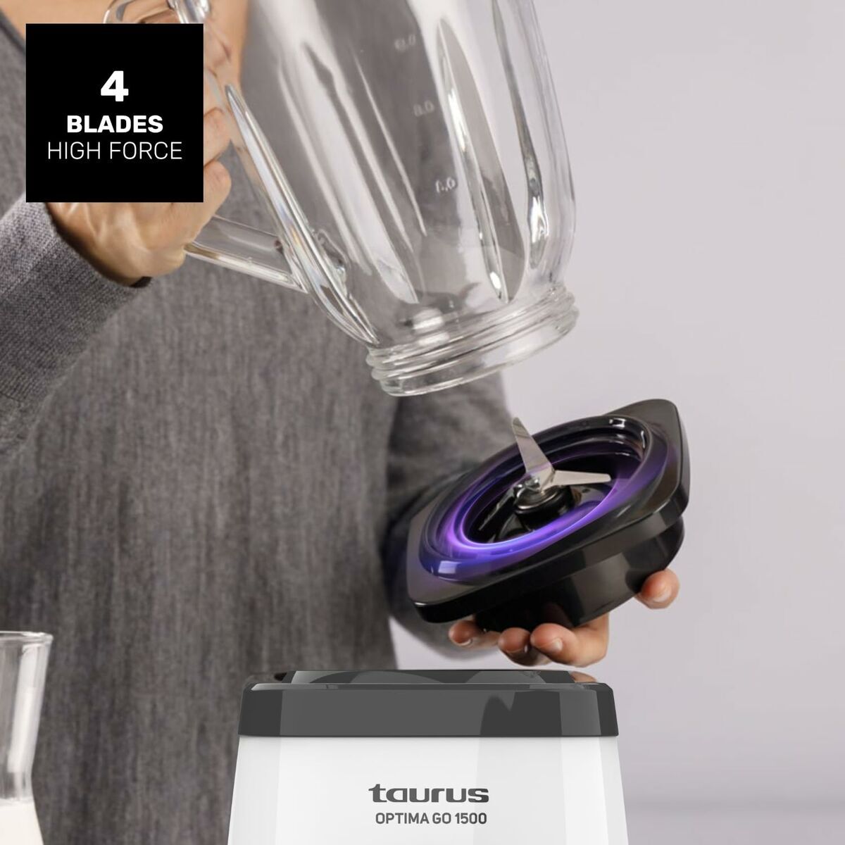 Cup Blender Taurus 912471000 White Black 1500 W 1,5 L - Image 8