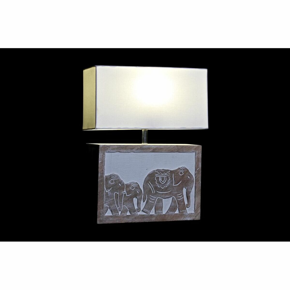 Desk lamp DKD Home Decor White Brown Mango wood 50 W 220 V 33 x 12 x 41 cm - Image 2