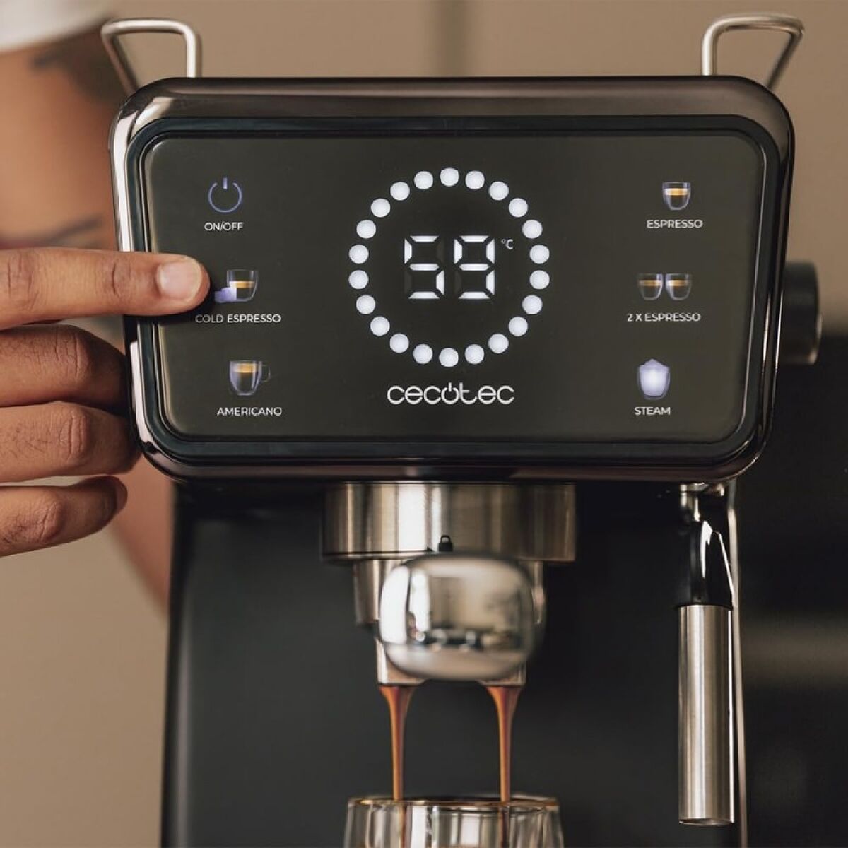 Express Manual Coffee Machine Cecotec Power Espresso Touch ColdBrew - Image 3