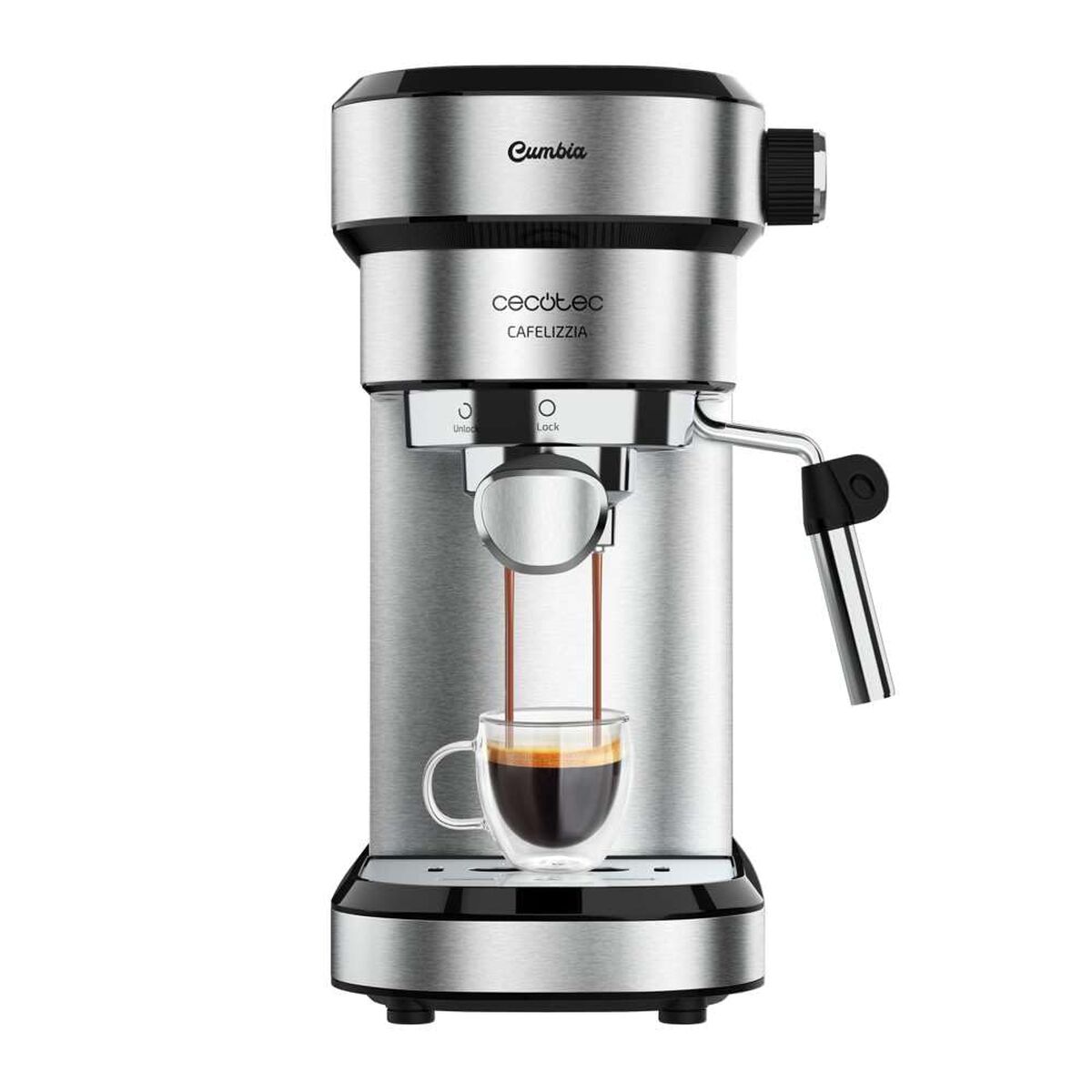 Cecotec Electric Coffee Maker Cafelizzia Steel 1.2L 850W 20 bar espresso cappuccino