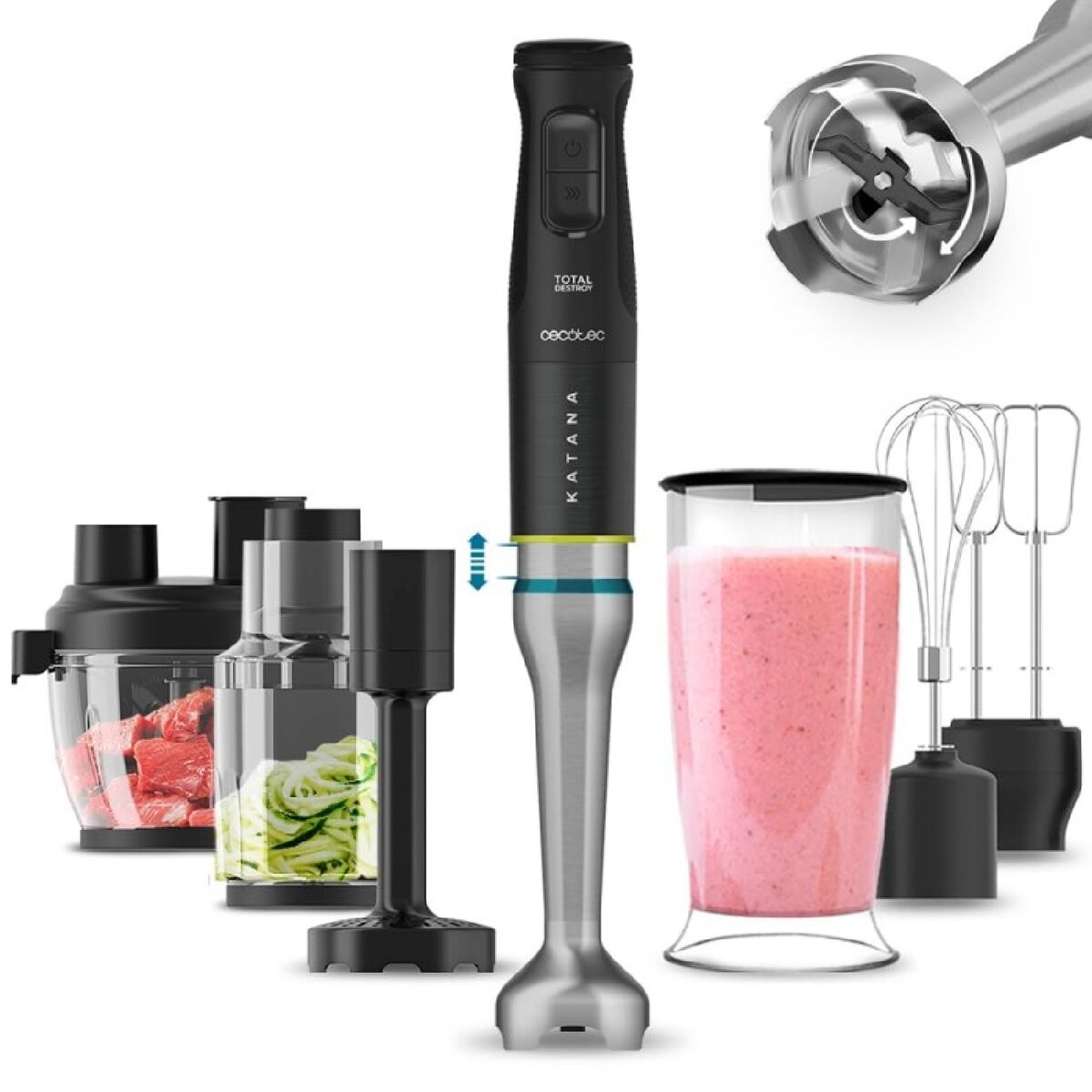 Hand-held Blender Cecotec Katana 15 TotalDestroy Full B 1000 W 1500 W Black