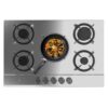 Gas Hob Cecotec Bolero Squad G 5200S Inox 11000 W 75 x 50 cm