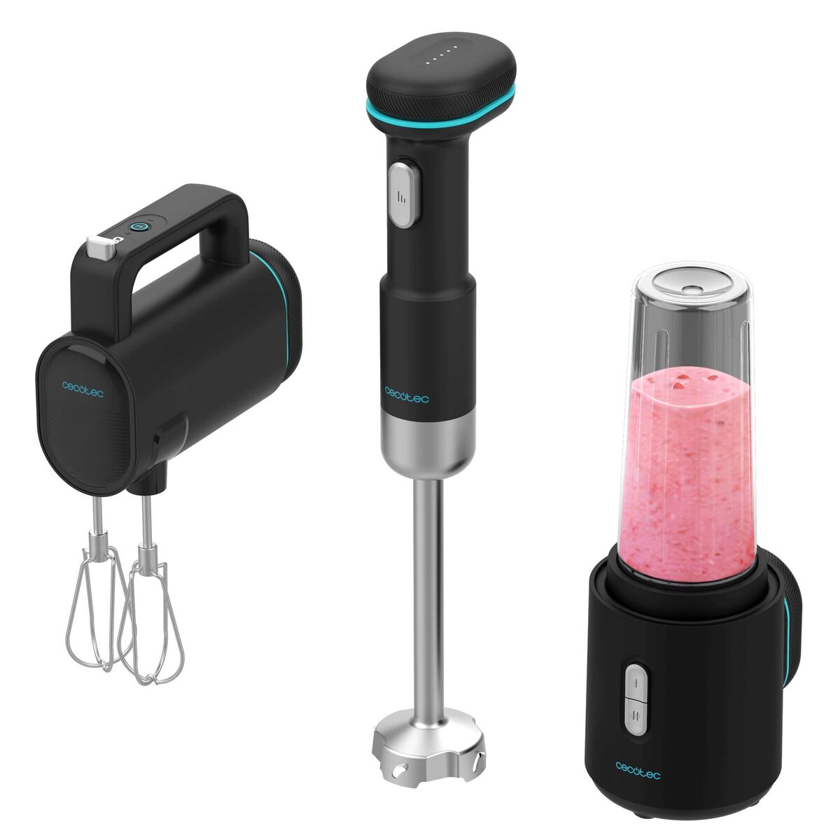 Hand-held Blender Cecotec BlendGo Pack 1800 W Black