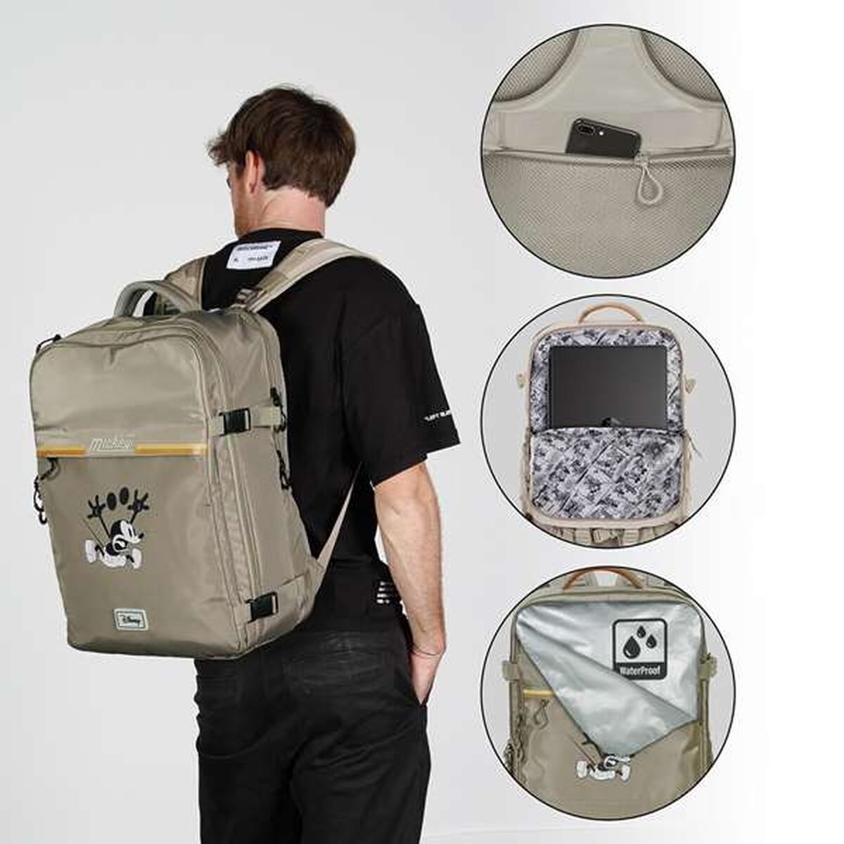 Multipurpose Backpack Mickey Mouse Khaki Cabin - Image 8