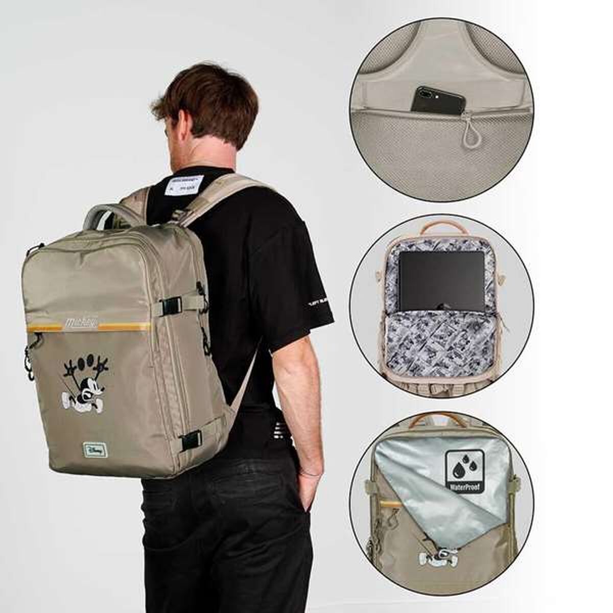 Multipurpose Backpack Mickey Mouse Khaki Cabin - Image 3