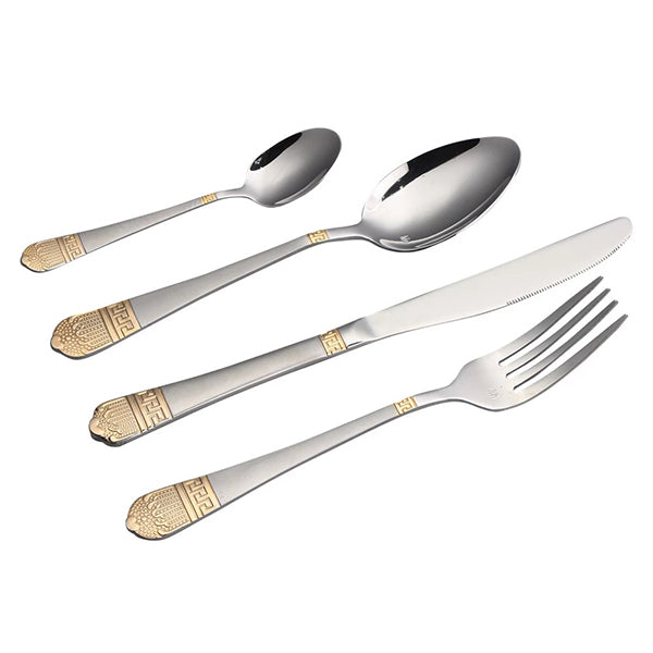 Set of 84 cutlery in several colors - silver/gold