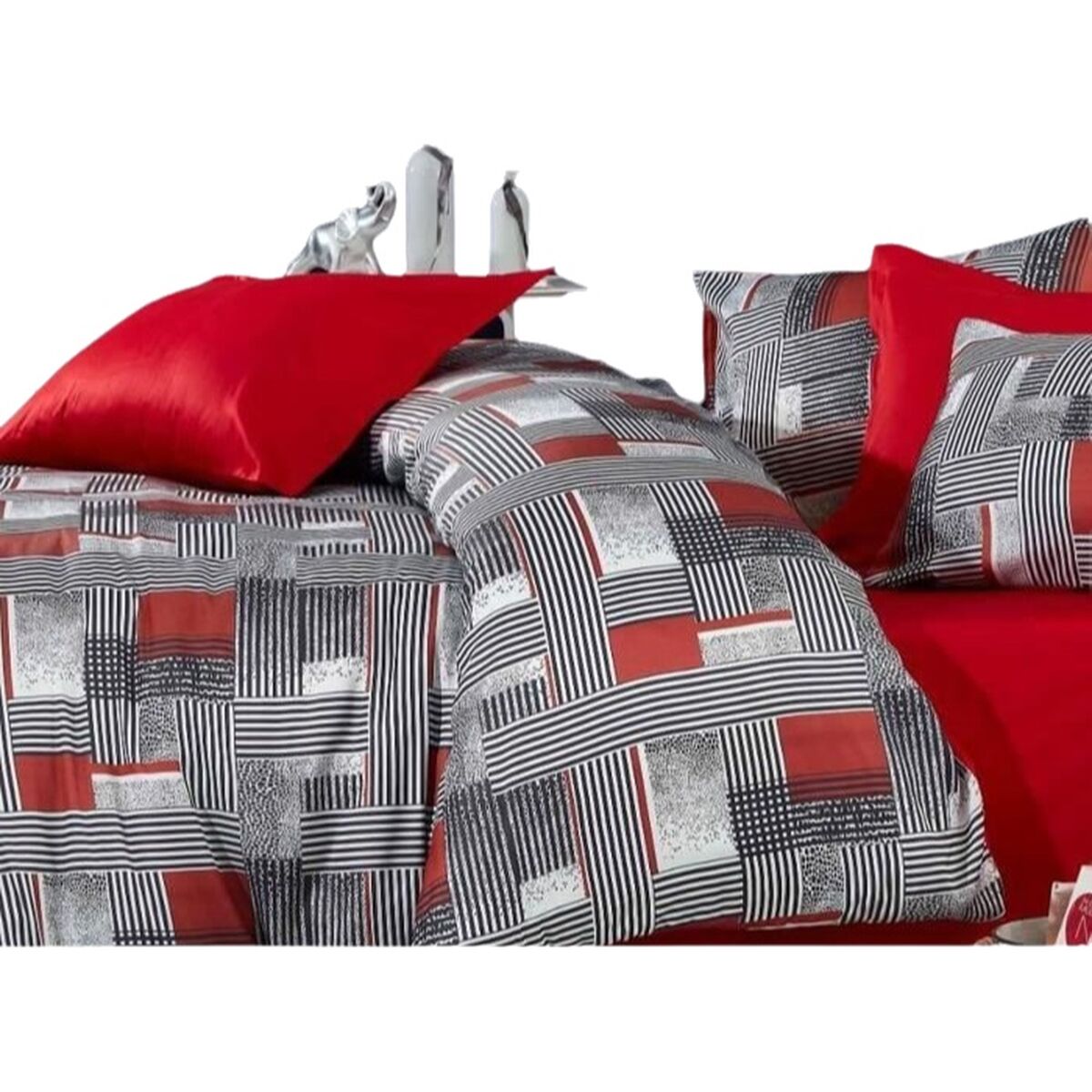 Duvet cover set Grey Super king 3 Pieces