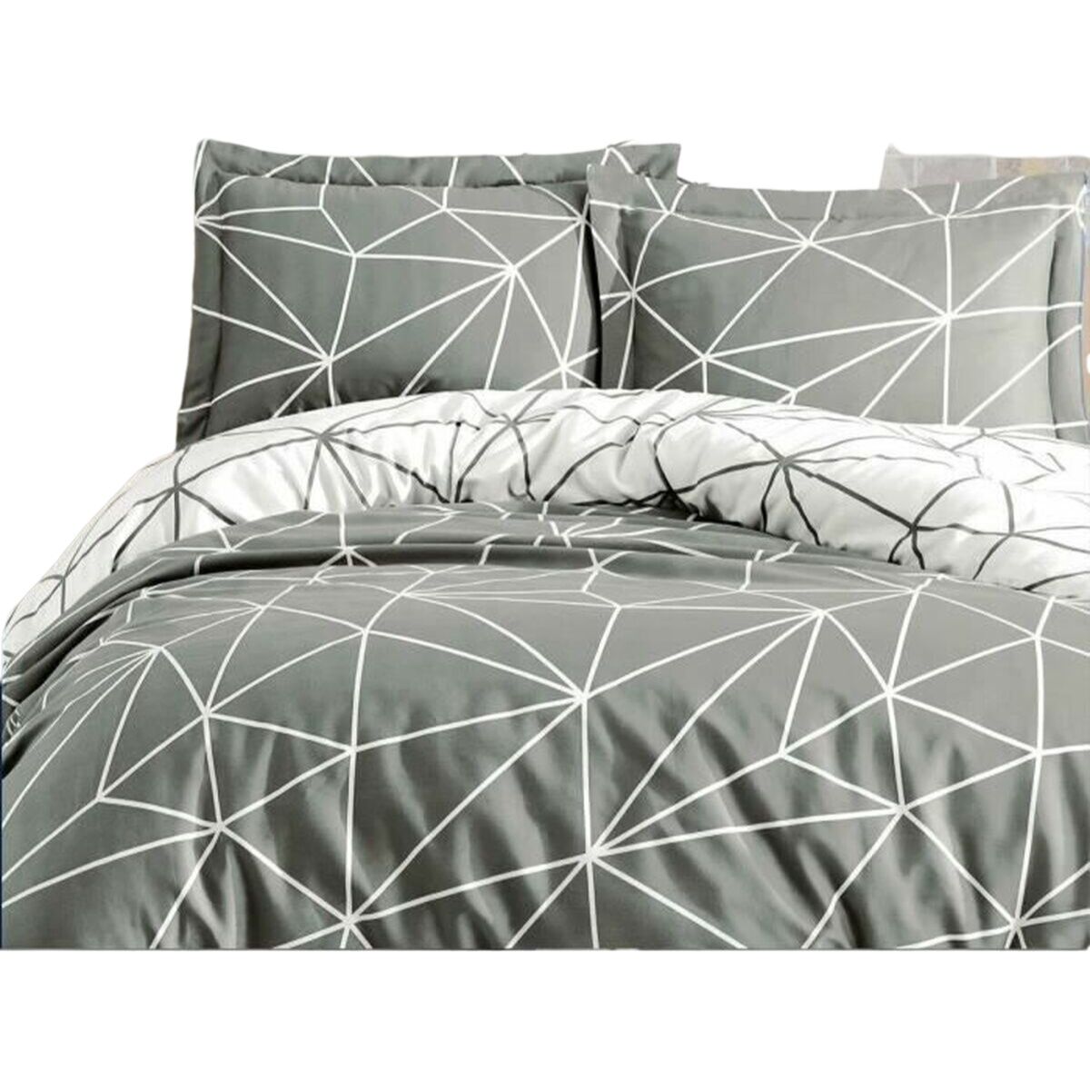 Duvet cover set Grey Super king 3 Pieces