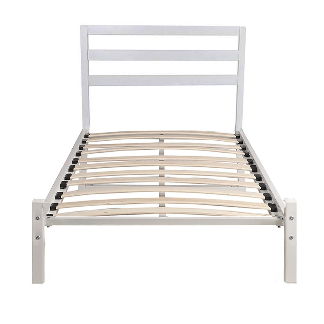 Bella metal bed frame with gift bed grid, in several sizes and colors-White 160x200 cm-white