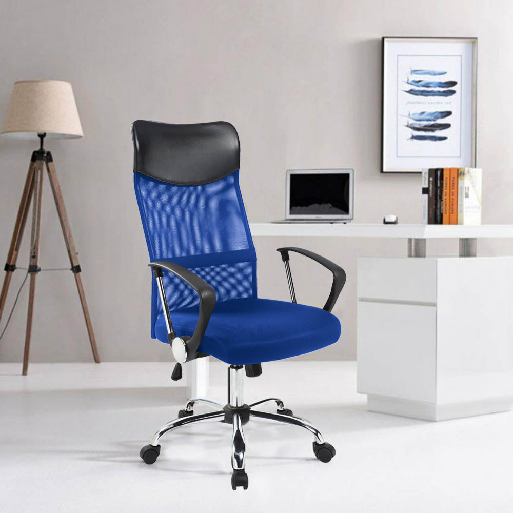 Ergonomic office chair with raised back - blue - Image 2