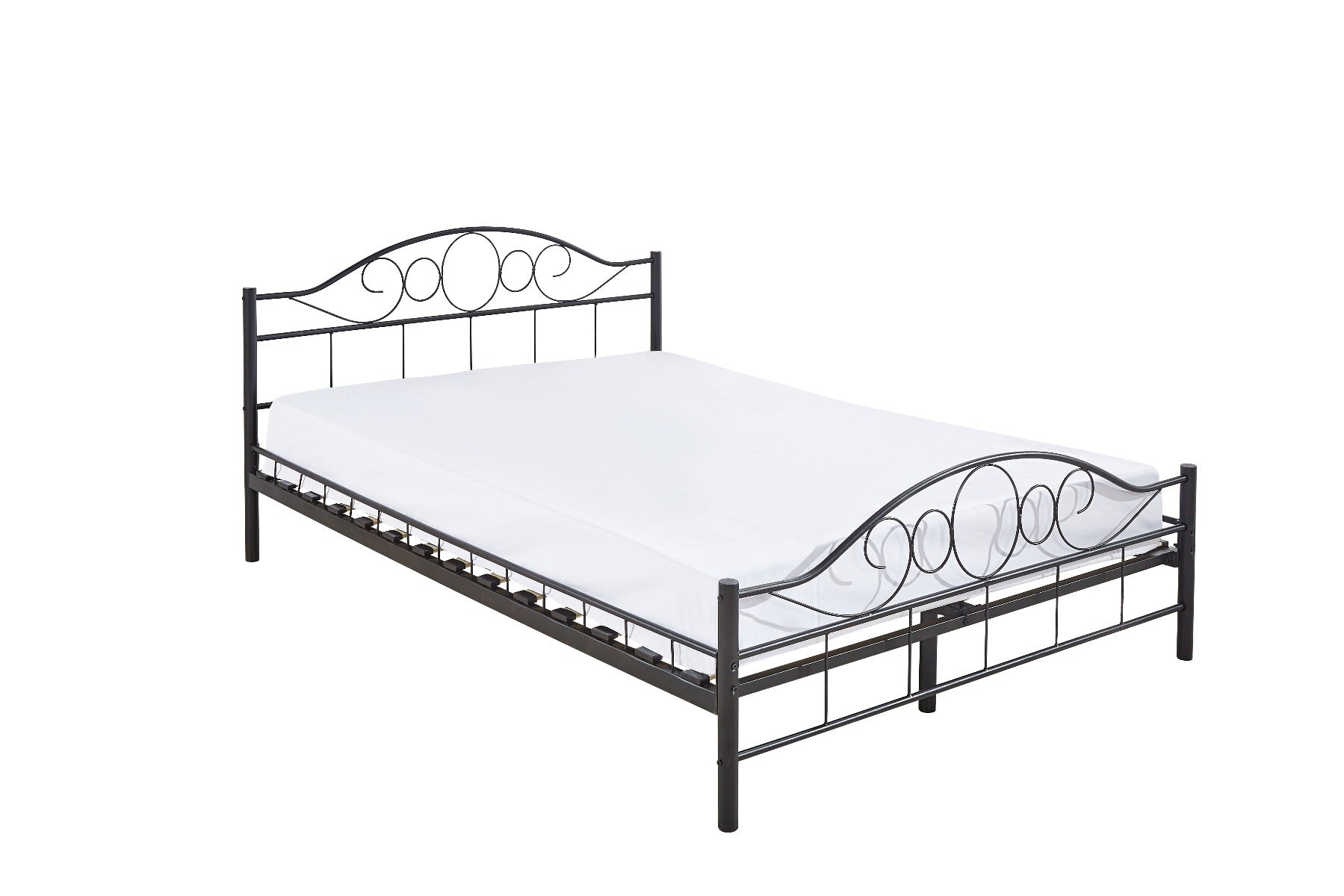 Mimi metal bed frame with gift bed grid in several sizes and colors-Black 140x200cm