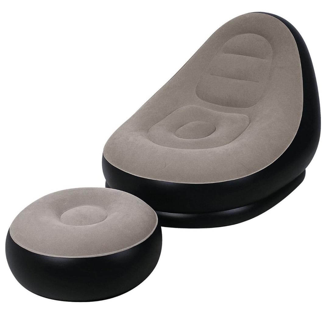 Inflatable armchair with footrest
