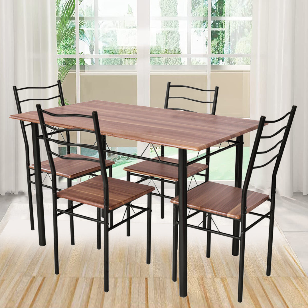 Metal frame dining table with 4 chairs - Image 2