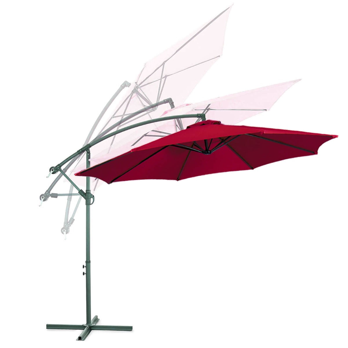 Hanging parasol 2.7 m - in several colors - red - Image 3