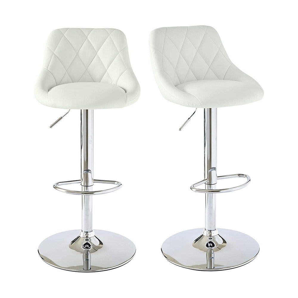2 barstools with backs, 2 colors - white