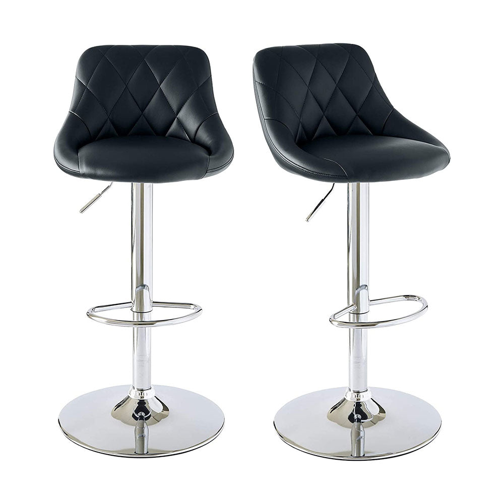 2 barstools with backs, 2 in black