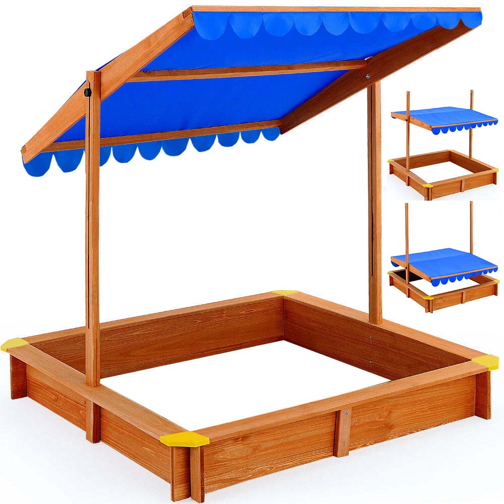 Sandbox with shade roof