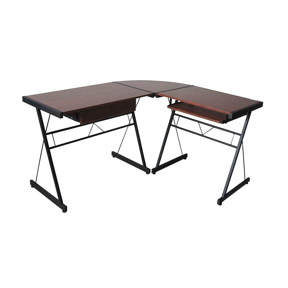 L-shaped desk-dark brown
