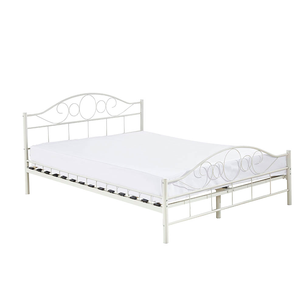 Mimi metal bed frame with gift bed grid in several sizes and colors-White 160x200cm