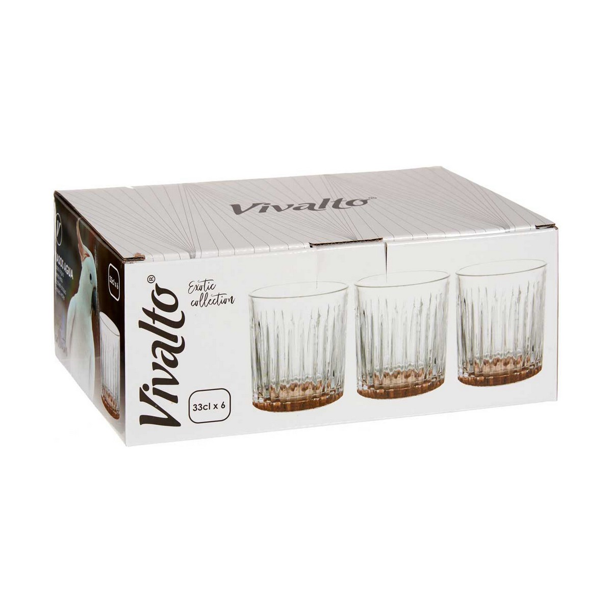 Glass Vivalto Exotic Brown Crystal 330 ml (6 Units) - Image 3