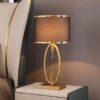 Modern Luxury Round Column Fabric Iron Light Table Lamp