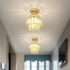 Modern Luxury Cylinder Crystal Semi-Flush Mount Ceiling Light