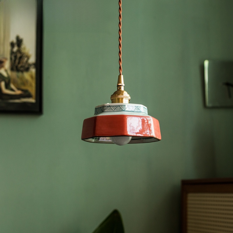 Traditional Japanese Porcelain Pendant Light
