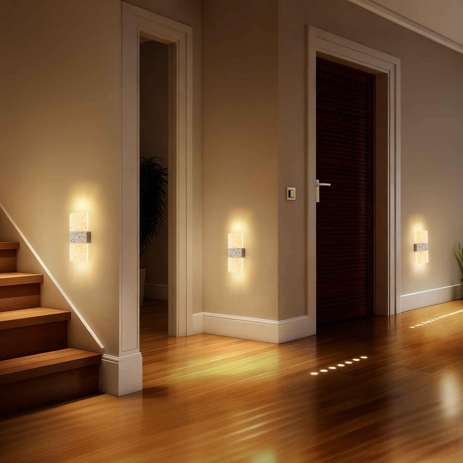 Nordic Crystal Motion Sensor Wall Light Magnetic Installation