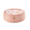 Round Ball Pit With 200 White Balls, 90x30cm - Aesthetic Pink