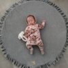 Round Play Mat With a Frill - Grey Velvet