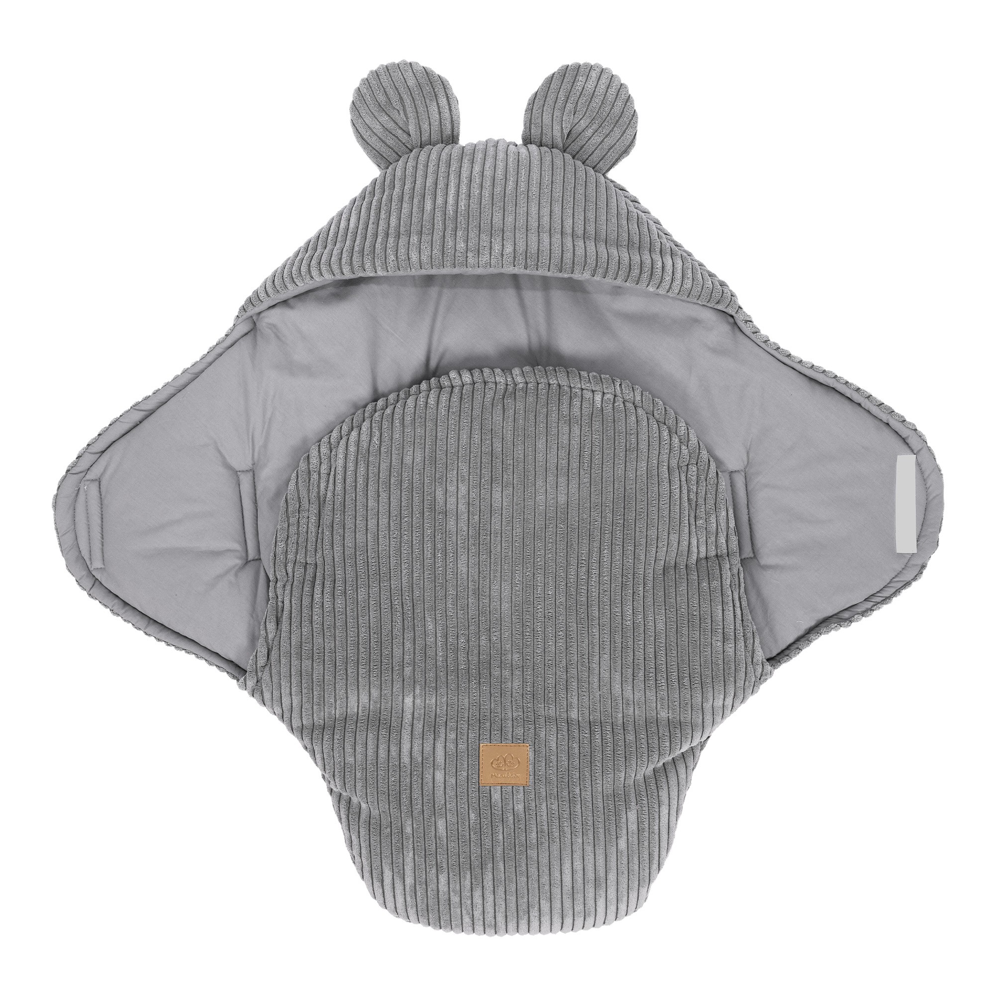 Baby Swaddle with Bear Ears – Grey