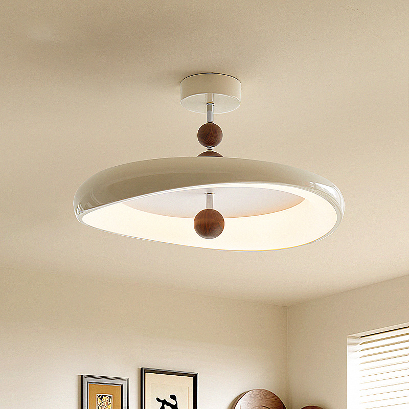 Contemporary Nordic Iron Aluminum Round LED Semi-Flush Mount Ceiling Light
