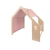 MeowBaby® Natural Wooden House for Kids - Pink Roof
