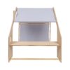 MeowBaby® White Wooden House for Kids - Blue Roof