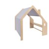 MeowBaby® Natural Wooden House for Kids - Blue Roof