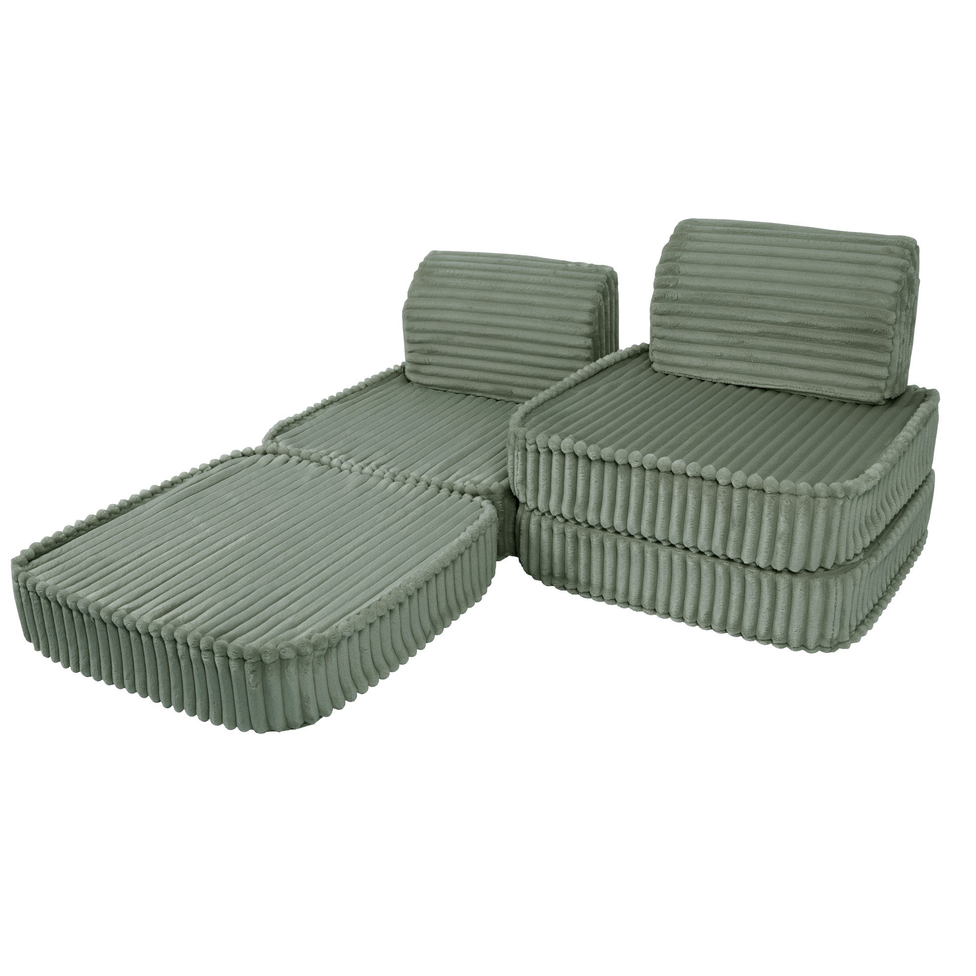 Small Modular Sofa for Kids - Churros Sage Green