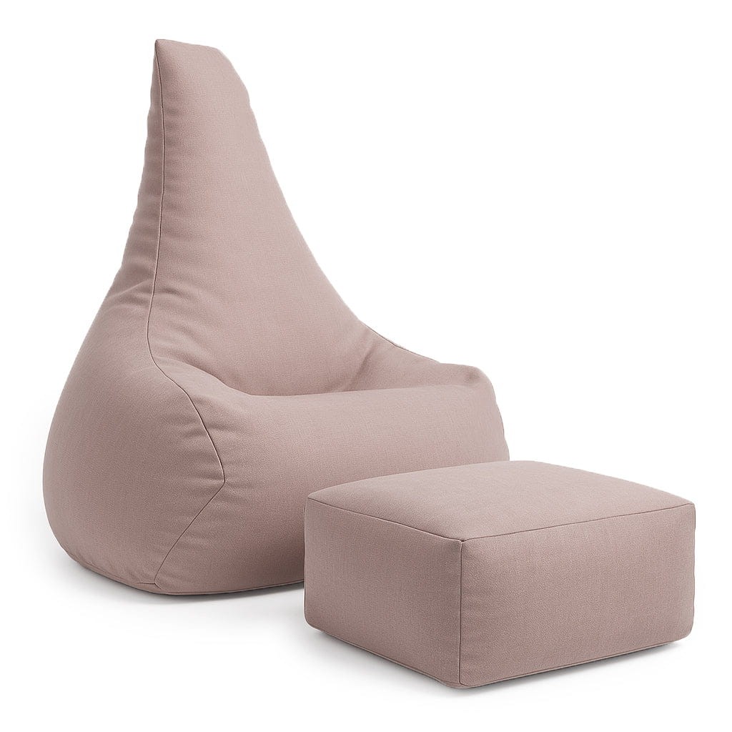 Tearo: Bean Bag + Footrest for Little Loungers - Rosy Pink
