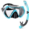 Aquaviz - Snorkel Mask Set for Adults, Anti-Fog & Shockproof, Silicone Rim & Dry Snorkel, 180° Field of View
