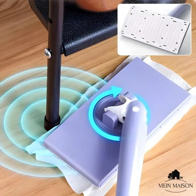 Cleanyx - Mini Cloth Cleaning Mop, 360° Rotating Multipurpose Mop, Clamp System for Cloth Changing, Compatible with Towels or Disposable Wipes