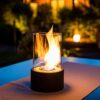 Flamora - Tabletop Round Bio Ethanol Fireplace, Portable Table Fireplace, Indoor & Outdoor