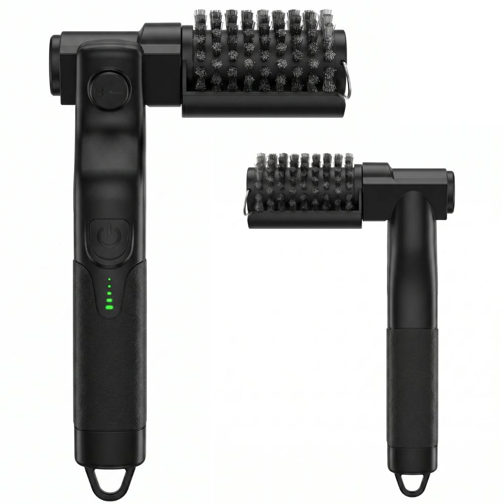 Grillex - Electric BBQ Brush, Rechargeable, Cordless & Automatic, 3 Powerful Gears, 180° Adjustable Stainless Steel Rotary Brush