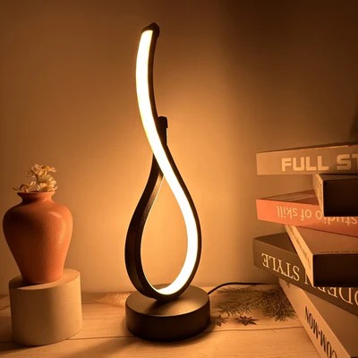 Lumira - LED Table Lamp, Dimmable, 3 Light Colours, USB Powered, Creative Spiral Design